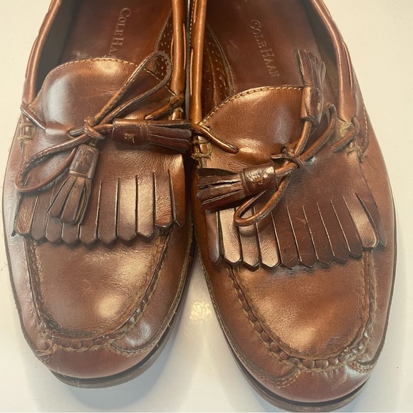 Cole Haan Men’s 12M Brown Leather Tassel Loafers PRELOVED - Picture 2 of 12